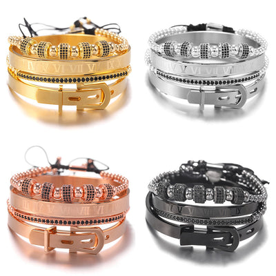 Pulsera Punk con Circonitas Micro Incrustadas