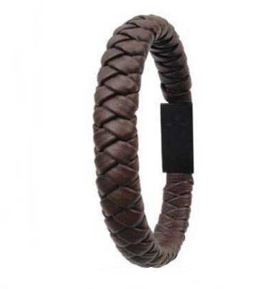 Pulsera Cable de Datos Tejida en Cuero - Diseño Creativo 2 en 1 - Image 9