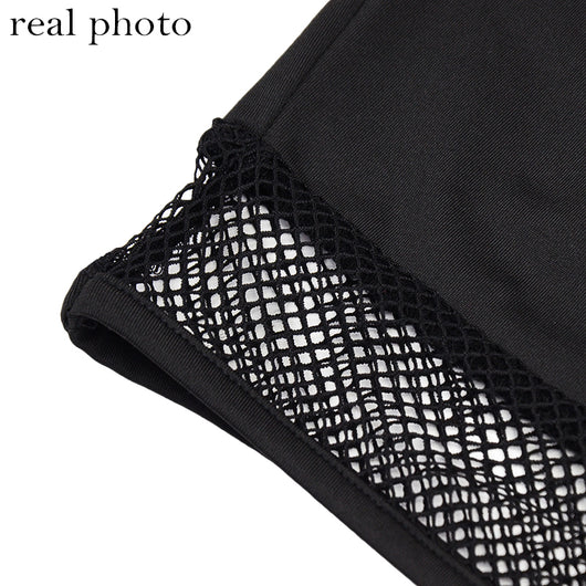 Blusa Manga Larga con Paneles de Malla y Hombro Descubierto - Image 13