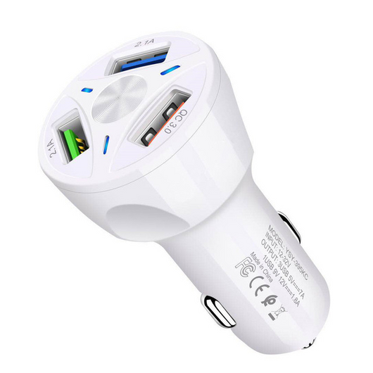 Cargador Rápido USB de 3 Puertos para Auto - Image 4