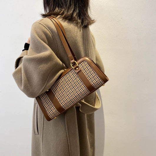 Bolso Axilar Pied de Poule Asimétrico para Mujer - Image 13