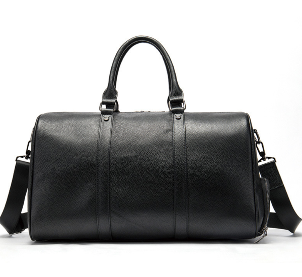 Bolsa de Viaje de Cuero Premium con Compartimento de Zapatos y Bandolera