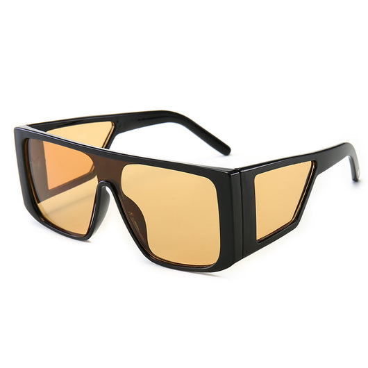 Large square-leg sunglasses with a tortoiseshell frame and brown lenses, angled on a white background. - Image 17