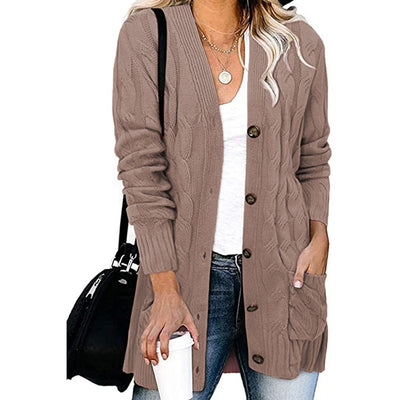 Abrigo Tejido Casual con Botones para Mujer - Otoño e Invierno - Image 7