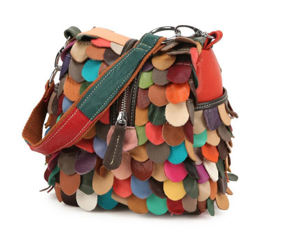 Bolso Mensajero de Cuero Genuino para Mujer - Piel de Oveja Premium