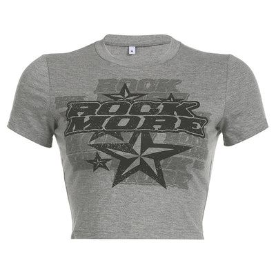 Camiseta Militar Retro Hip-Hop Cuello Redondo Hombro Descubierto - Image 11