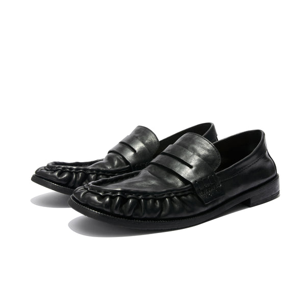 Mocasines de Cuero Lavado Arrugado Mapi Neri Soft