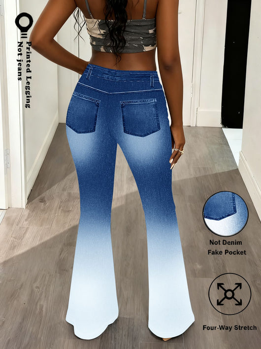 Leggings Estampado Denim Falso - Cómodos y Versátiles - Image 8