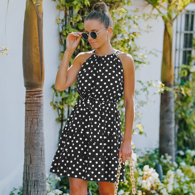 Vestido Elegante de Chifón con Lunares para Mujer - Image 15