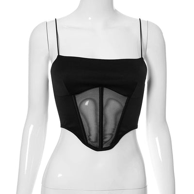 Blusa Halter Cuadrada con Costuras Contrastantes - Estilo Verano - Image 5