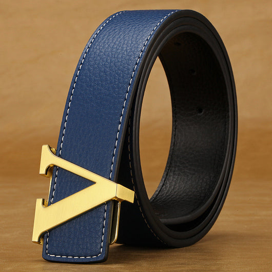 Cinturón de Cuero para Hombre con Hebilla de Letras - Image 20