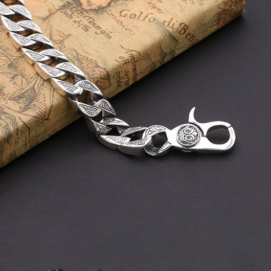 Pulsera de Plata 925 Retro para Hombre con Diseño Creativo y Agujeros Pop - Image 5
