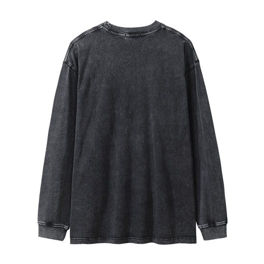 Playera Manga Larga Estampado Flamas - Diseño Europeo Vintage Desgastado - Image 10