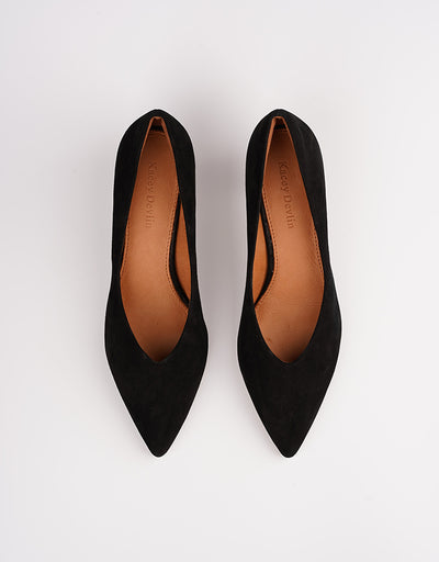 Zapato Stiletto de Punta Fina con Boca V en Ante - Comodidad Premium - Image 9