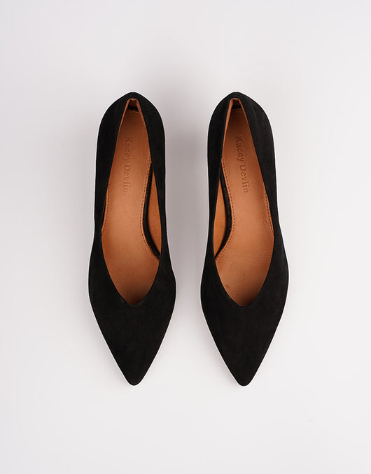 Zapato Stiletto de Punta Fina con Boca V en Ante - Comodidad Premium - Image 9