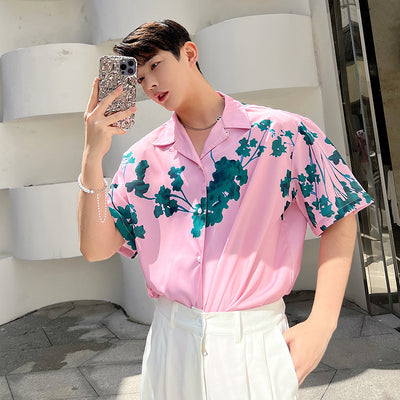 Camisa Cubana Floral Suelta para Hombre - Manga Corta Verano - Image 11