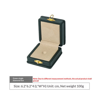 Anillo de Diamante Verde Esmeralda en Cuero Genuino con Caja de Presentación - Image 6