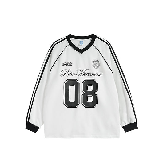 Camiseta Manga Larga Estilo Urbano Jersey Americano para Hombre - Image 10