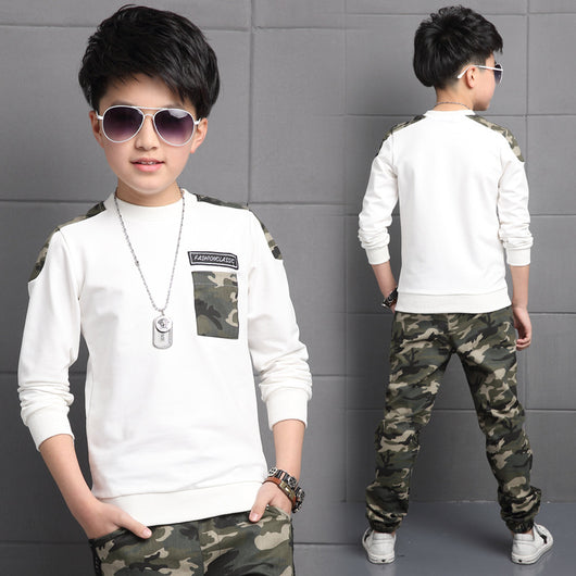 Conjunto Deportivo Infantil Camuflaje de Algodón - Sudadera y Pantalón Largos - Image 6