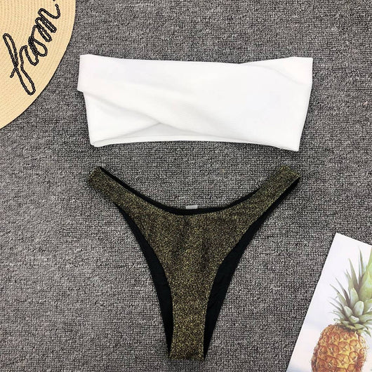 Bikini Hombro Descubierto Cintura Baja - Traje de Baño Sexy para Mujer - Image 11