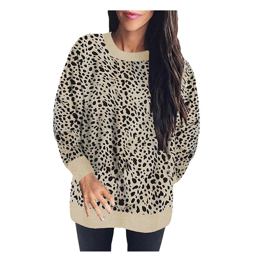 Suéter Holgado de Manga Larga con Costuras Estampado Leopardo - Image 21
