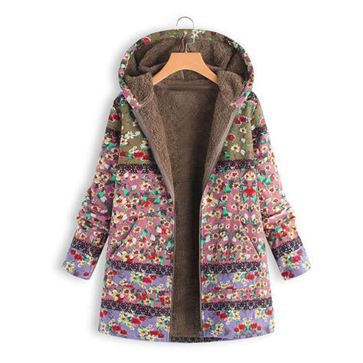 Sudadera Impresa de Algodón y Lino con Capucha - Abrigo Cálido y Suave - Image 5