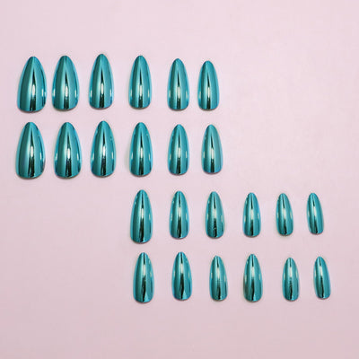 Uñas Postizas de Almendra con Revestimiento Electroplaqueado - Estilo Europeo y Americano - Image 23