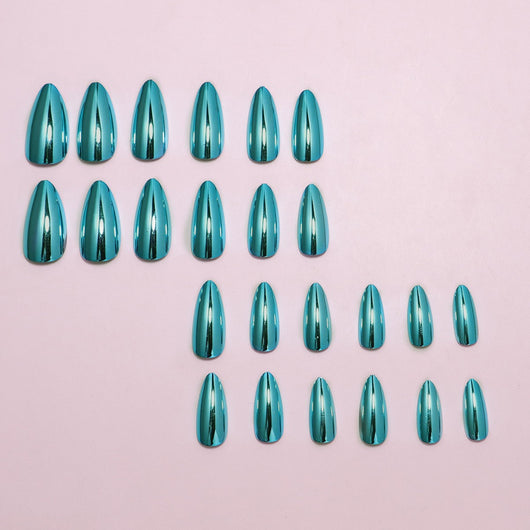 Uñas Postizas de Almendra con Revestimiento Electroplaqueado - Estilo Europeo y Americano - Image 23