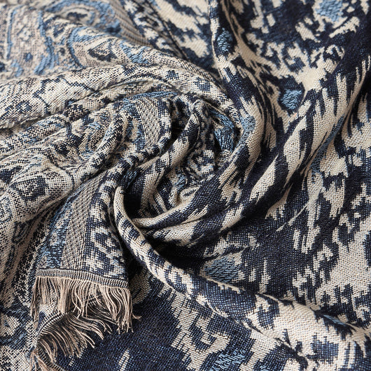 Bufanda Étnica de Algodón Jacquard para Hombre con Borlas - Cálida y Suave - Image 15