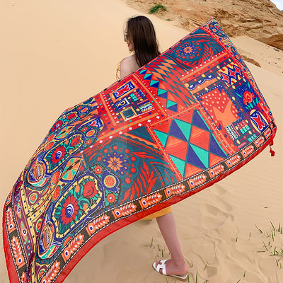 Pañuelo Protector Solar Estampado Flores Multicolor - Máscara Versátil - Image 10