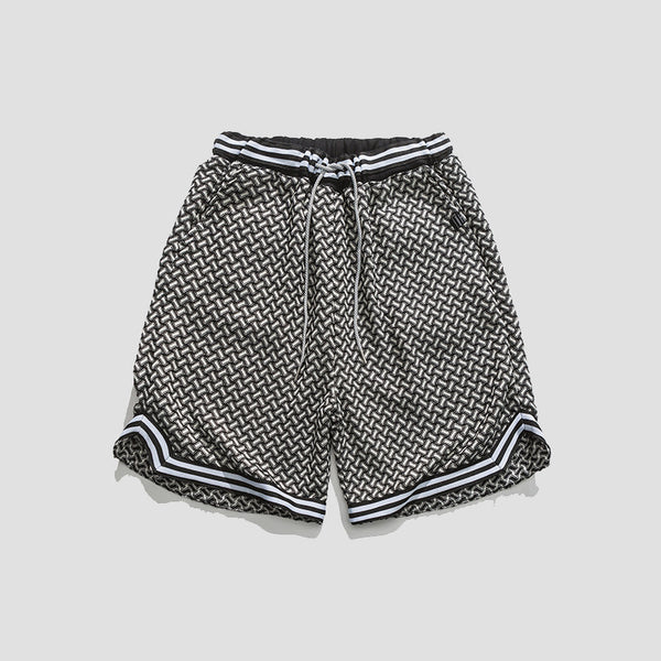Shorts de Baloncesto Cuadriculados Holgados - Estilo Hip-hop Casual para Hombre