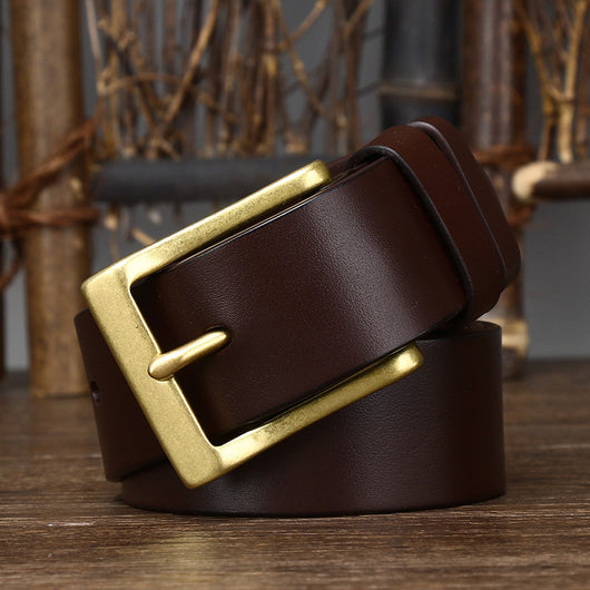 Cinturón de Cuero Premium con Hebilla Pin - Estilo Casual Minimalista - Image 5