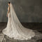 Vestido de Novia con Cola Larga en Tul y Perlas para Ceremonia Religiosa