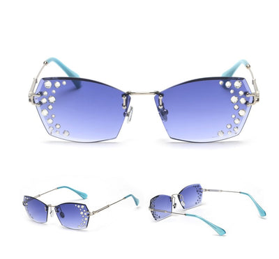 Gafas de Sol sin Marco con Diamantes Espejo Destellantes - Image 16
