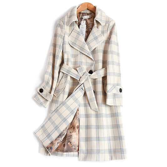 Abrigo Trench Largo en Gamuza
