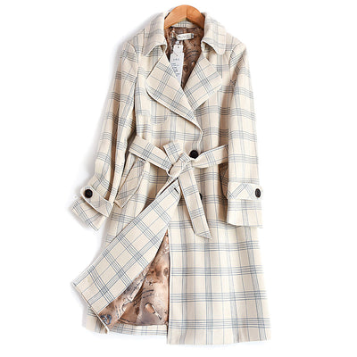 Abrigo Trench Largo en Gamuza
