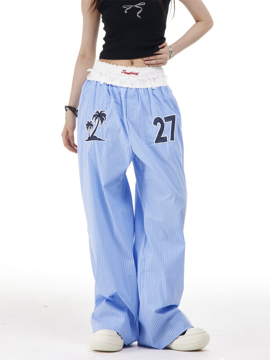 Pantalones Rectos Anchos con Rayas Verticales Bordadas - Efecto Adelgazante - Image 18
