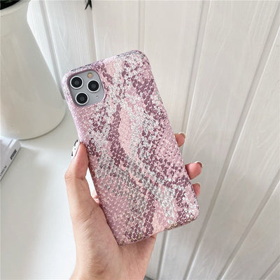 Funda para Celular Rosa Dorado con Patrón de Piel de Serpiente - Image 5