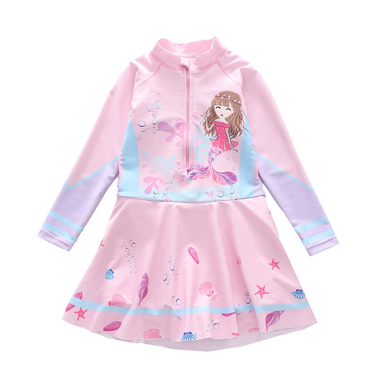 Traje de Baño Infantil Estilo Vestido con Mangas Largas - Image 6
