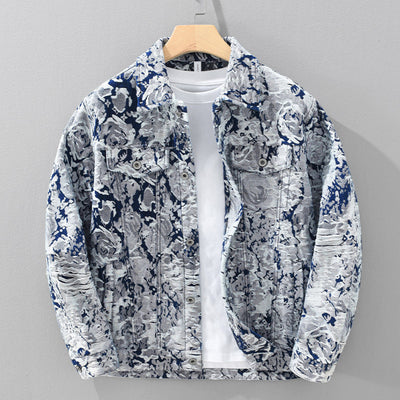 Chaqueta Denim Jacquard para Hombre - Diseño Moderno y Versátil - Image 9