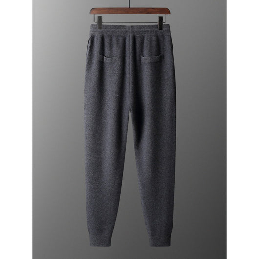 Pantalones de Lana Tejidos con Puño Cálido para Hombre - Casual Ejecutivo Primavera Otoño - Image 5