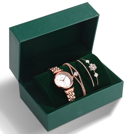 Reloj para Mujer con Pulsera de Acero Verde - Set Completo - Image 24