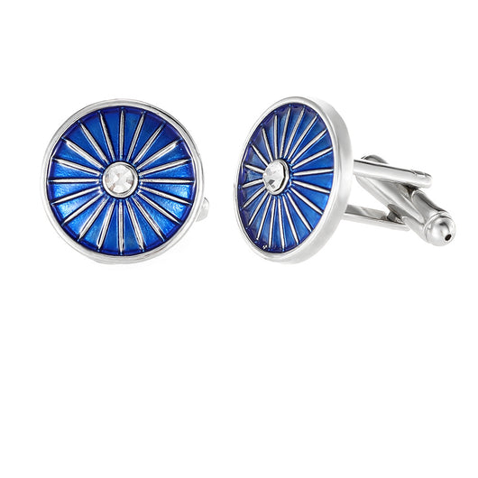 Gemelos Azules Línea Redonda Efecto Goteo para Camisas de Vestir Hombre - Image 5