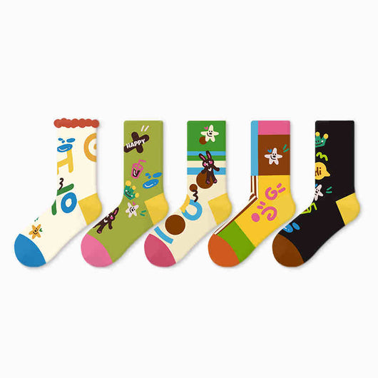 Calcetines de Algodón Estampado Infantil Primavera Otoño - Image 6