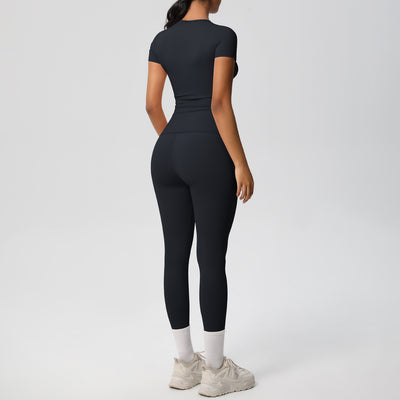 Conjunto Deportivo Mujer: Playera y Pantalón Yoga Cintura Alta - Image 39