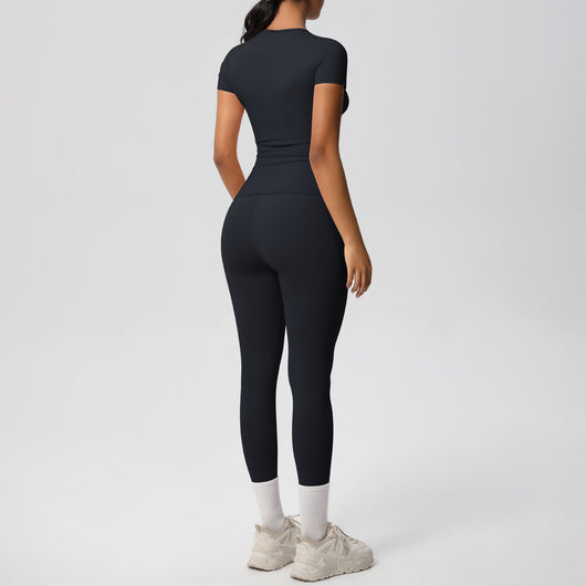 Conjunto Deportivo Mujer: Playera y Pantalón Yoga Cintura Alta - Image 39