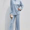 Conjunto Ejecutivo Mujer: Camisa Cuello Alto Manga Larga + Pantalón Recto