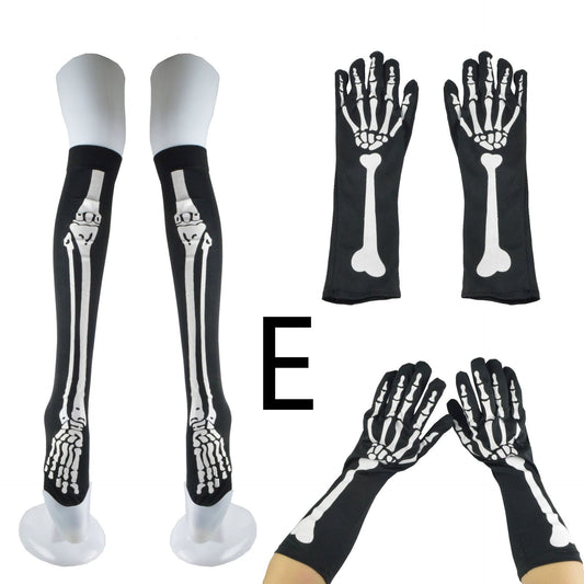Set de Medias y Guantes Esqueleto Festival Halloween - Disfraz Completo