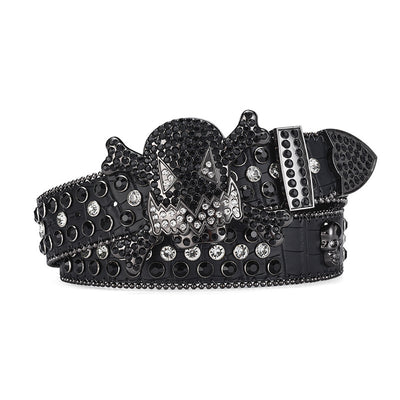 Cinturón Hip Hop Decorativo con Hebilla Negra y Incrustaciones de Diamantes de Imitación - Image 30