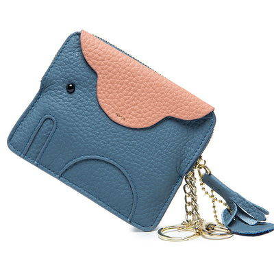 Monedero de Cuero Genuino Elefante Lindo - Cartera Mini Creativa - Image 13